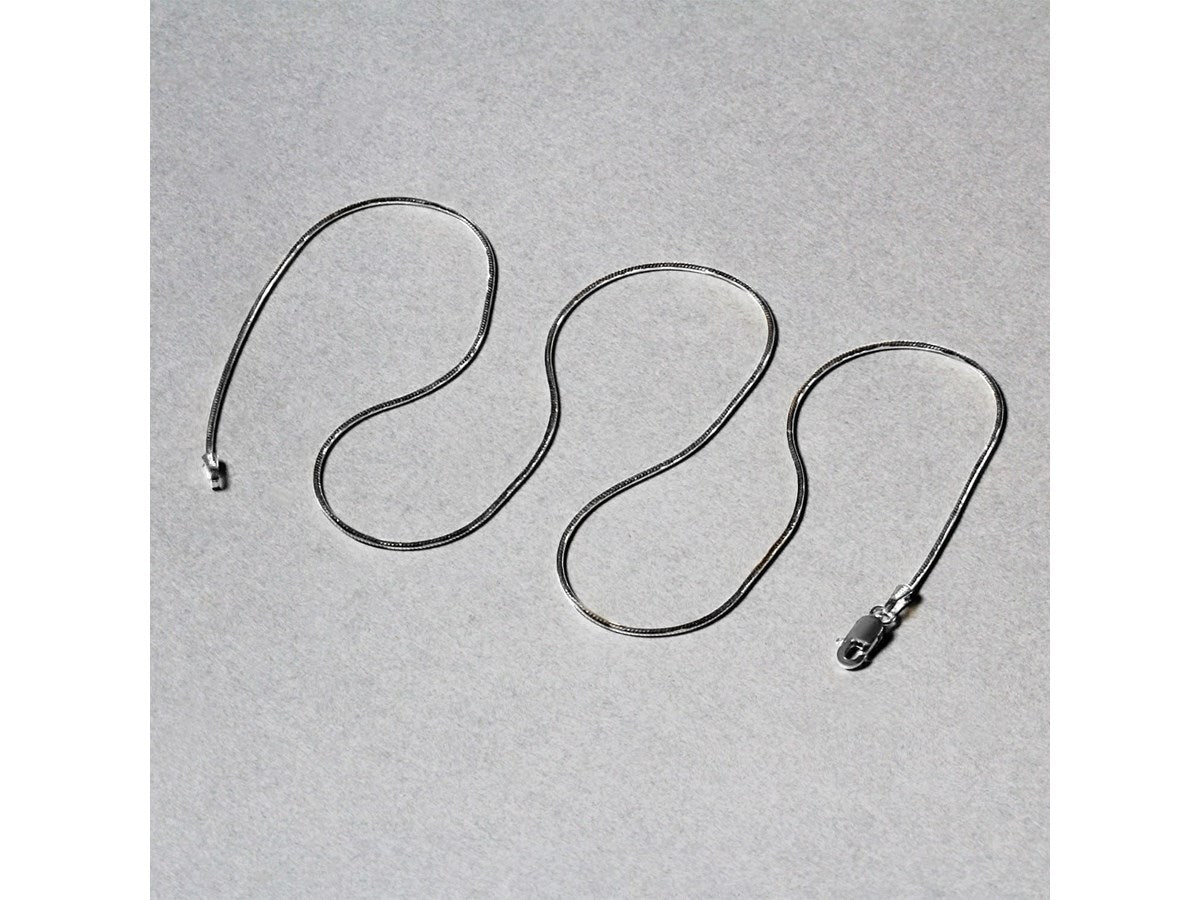 14KT White Gold Round Snake Chain Necklace 0.9mm