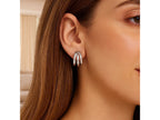 Triple Strand Barrel Hoop Earrings