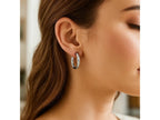 Sterling Silver Rhodium-Plated Hoop Earrings
