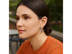 Sterling Silver Rhodium-Plated Hoop Earrings