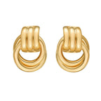 Triple Interlocking Hoop Earrings Sterling Silver Plated