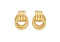 Triple Interlocking Hoop Earrings Sterling Silver Plated