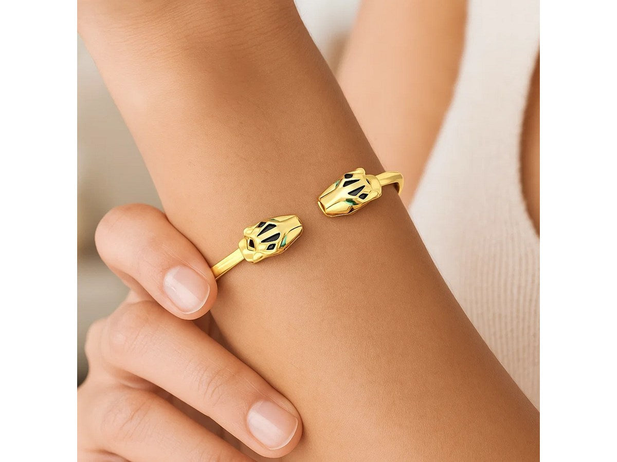 Panther Design High Polish Bangle Bracelet