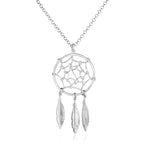 Dream Catcher Pendant Sterling Silver Necklace