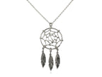 Dream Catcher Pendant Sterling Silver Necklace