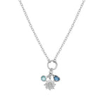 Sunflower CZ Charm Sterling Silver Necklace