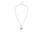Sunflower CZ Charm Sterling Silver Necklace