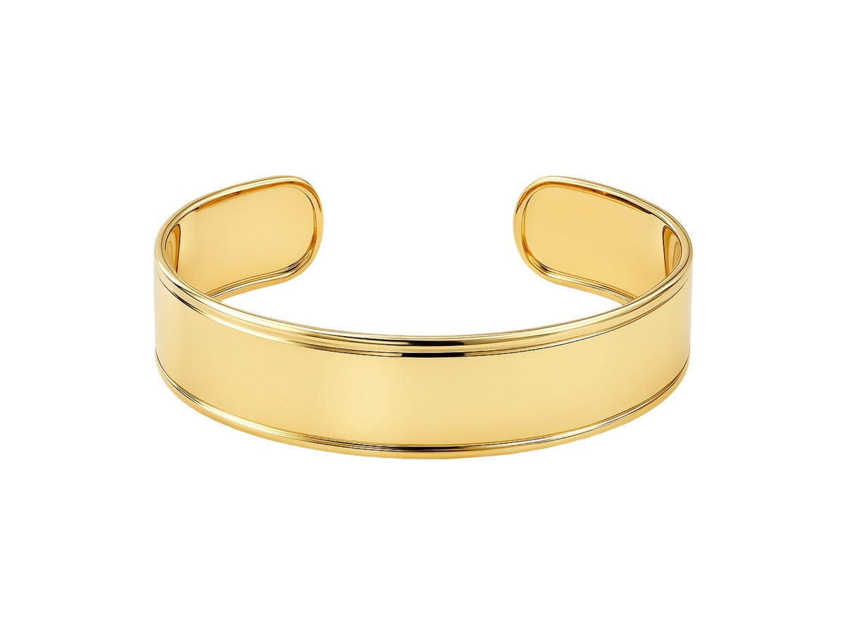 Wide Designer Tapered Cuff Bangle Bracelet