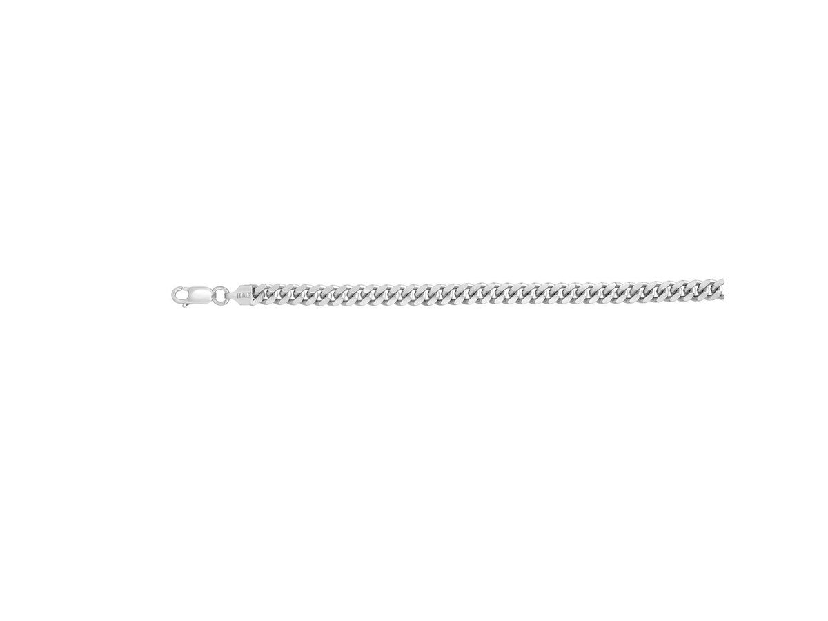 Rhodium-Plated Miami Cuban Chain Necklace in Sterling Silver (5.60 mm)