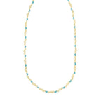 Blue Enamel Heart Charm Necklace