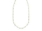 Blue Enamel Heart Charm Necklace
