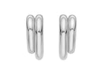 Double Row Interlocking Hoop Earrings