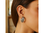 Double Row Interlocking Hoop Earrings