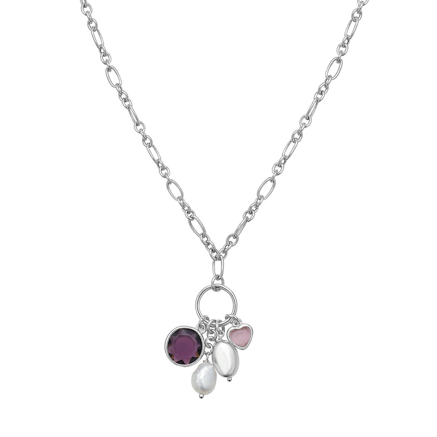 Minimalist CZ Charm Sterling Silver Necklace