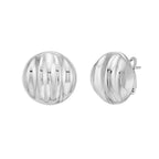 Sculpted Domed Disc Stud Earrings