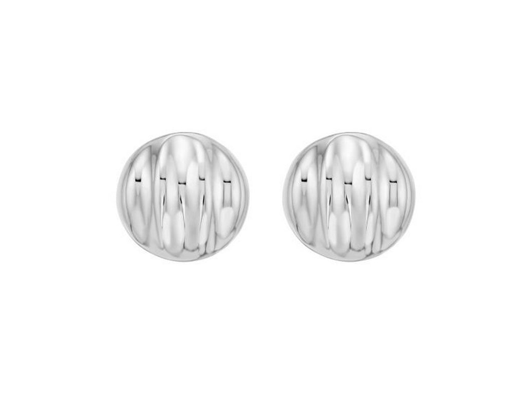 Sculpted Domed Disc Stud Earrings