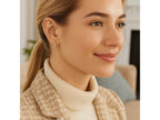 Thin Sterling Silver Hoop Earrings Rhodium