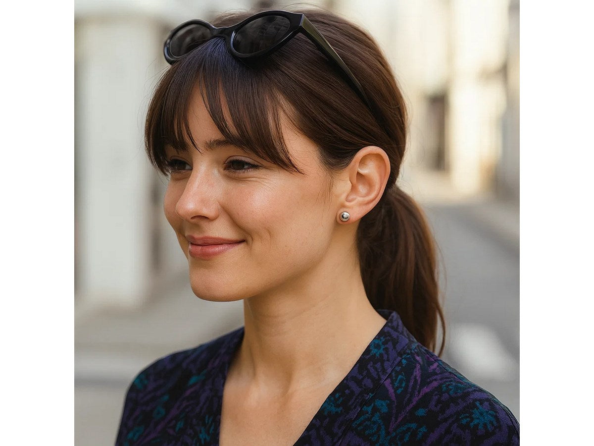 Classic Sterling Silver Ball Stud Earrings