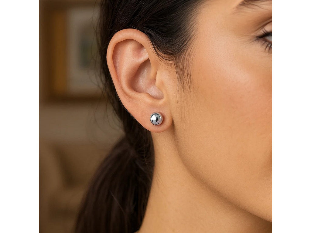 Classic Sterling Silver Ball Stud Earrings