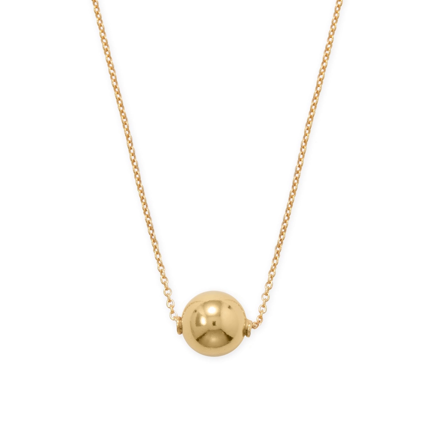 14 Karat Gold Plate Floating Bead Necklace