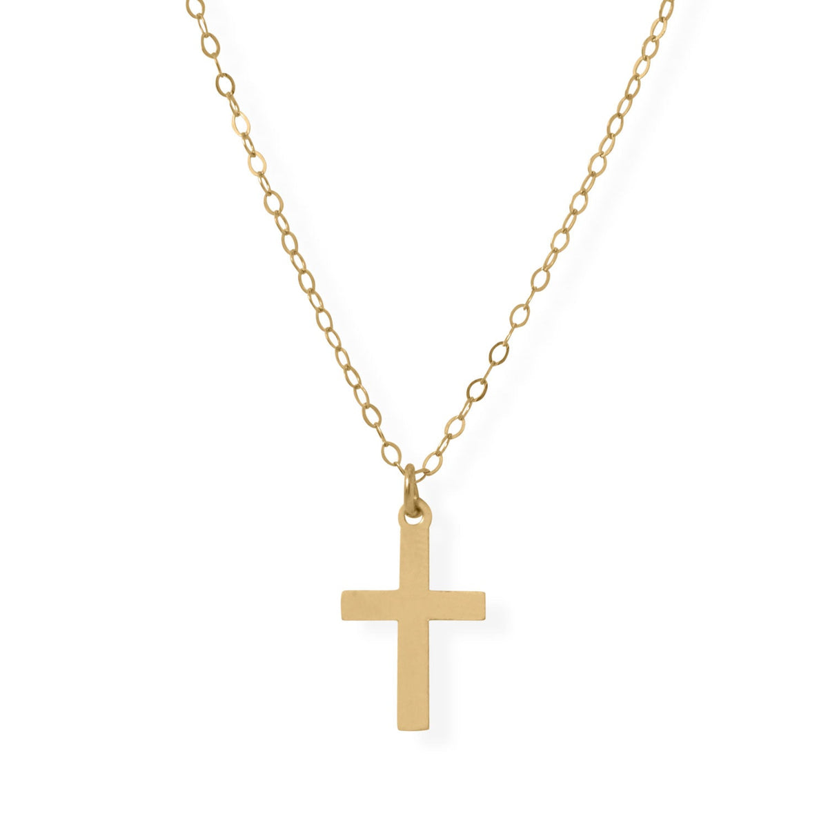 13"+1" Gold-Filled Cross Charm Necklace