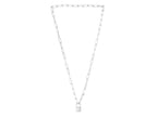 Lock Pendant Paperclip Link Silver Necklace