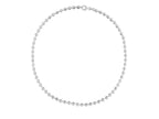 Moon Cut Bead Chain Necklace in Rhodium-Plated Sterling Silver (5.00 mm)