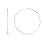 Seamless Sterling Silver Endless Hoop Earrings Rhodium