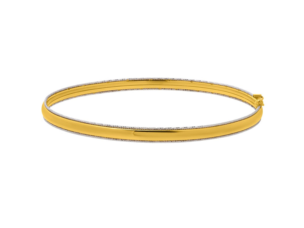 Minimalist Two-Tone 14K Bangle Bracelet 4.10mm