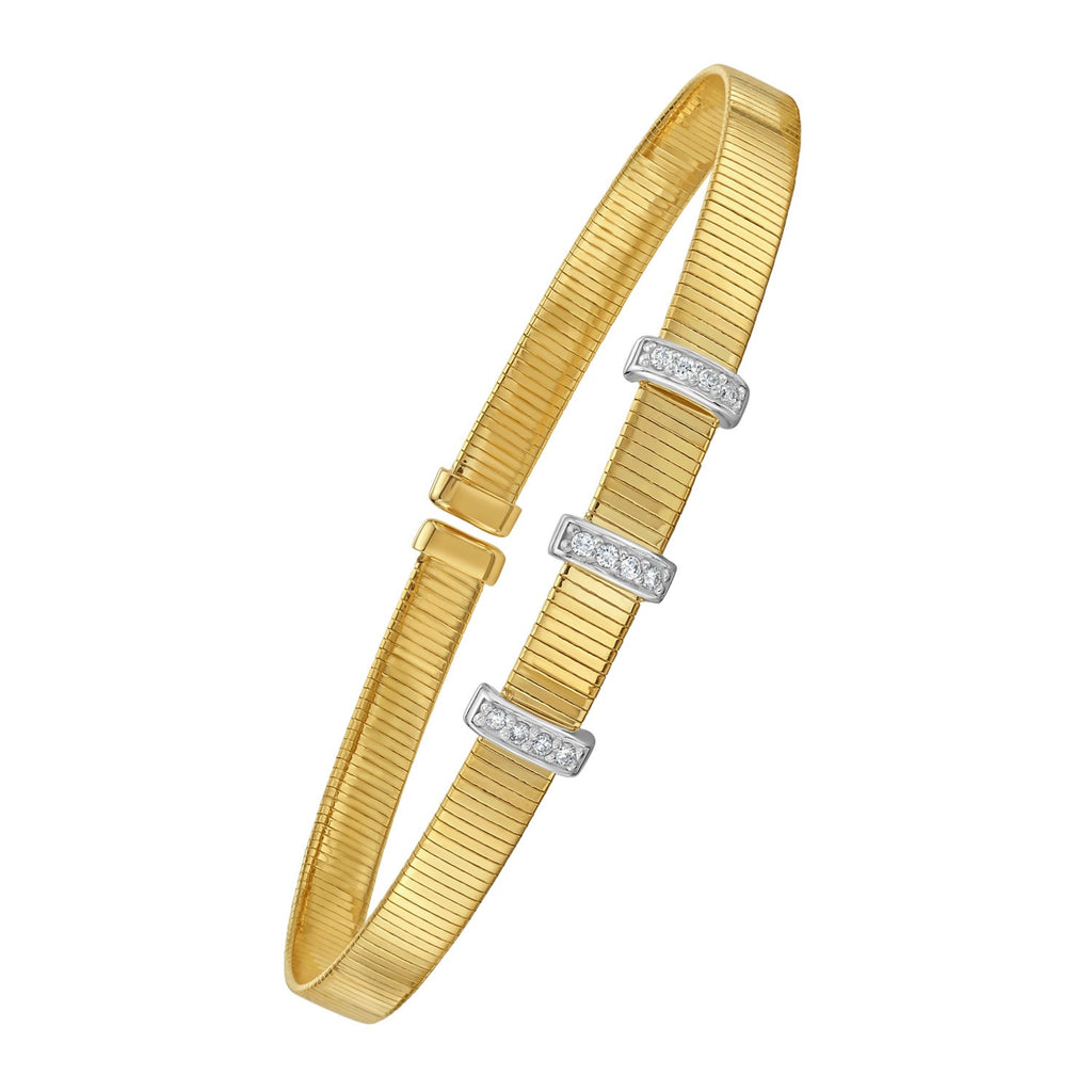 Diamond Station Omega Cuff Bangle 0.11 CT