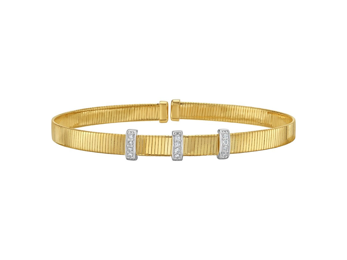Diamond Station Omega Cuff Bangle 0.11 CT