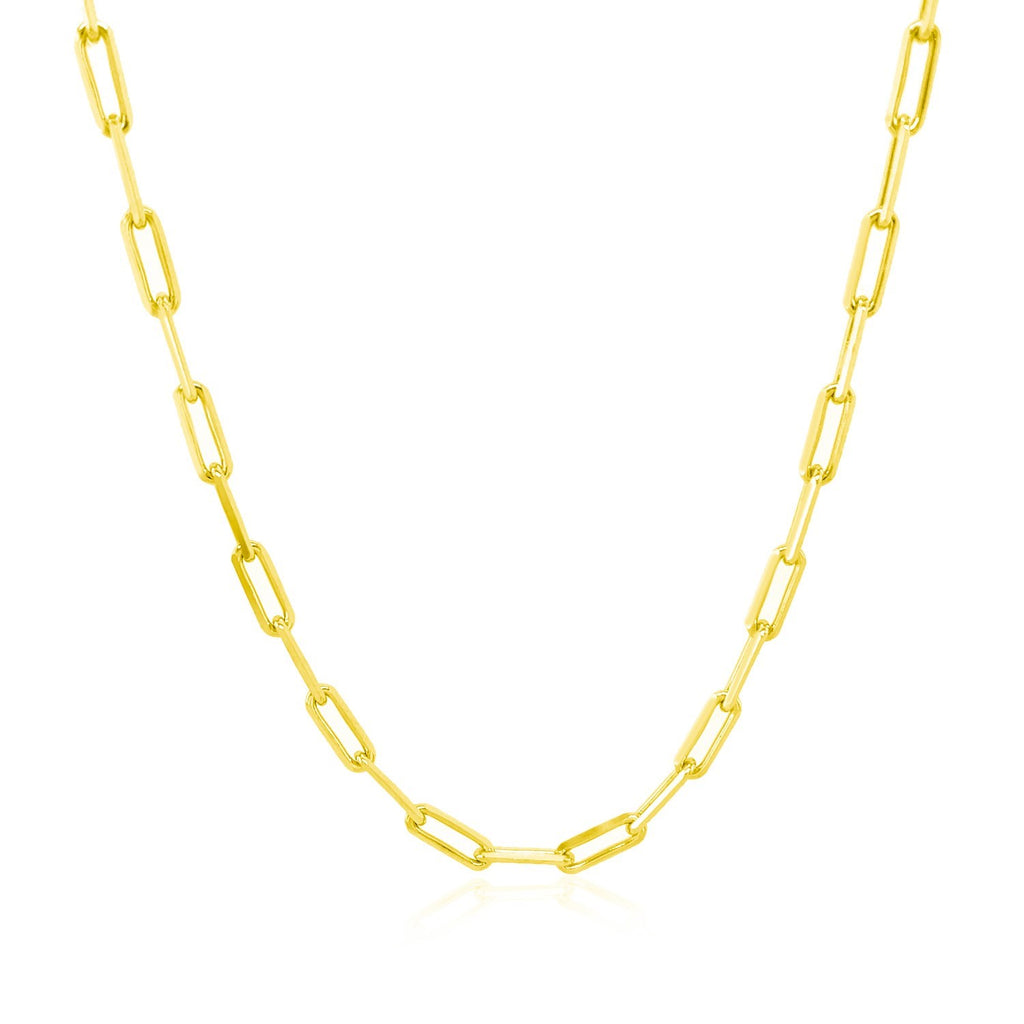 Gold Plated Paperclip Chain Necklace in Sterling Silver (2.50 mm)