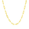 Gold Plated Paperclip Chain Necklace in Sterling Silver (2.50 mm)