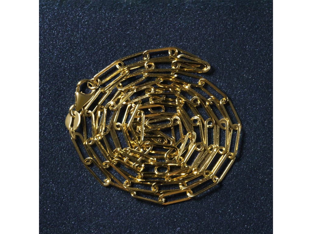 Gold Plated Paperclip Chain Necklace in Sterling Silver (2.50 mm)