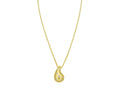 Puffed Raindrop CZ Silver Pendant Necklace