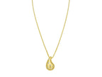 Puffed Raindrop CZ Silver Pendant Necklace
