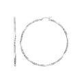 Twisted Textured Sterling Silver Hoop Earrings