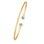 Blue Topaz Open Cuff Bangle 2.00mm