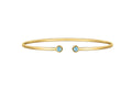 Blue Topaz Open Cuff Bangle 2.00mm