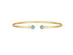 Blue Topaz Open Cuff Bangle 2.00mm