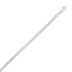 Rockstar Cut Round Box Chain Necklace in Rhodium-Plated Sterling Silver (3.90 mm)