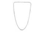 Rockstar Cut Round Box Chain Necklace in Rhodium-Plated Sterling Silver (3.90 mm)