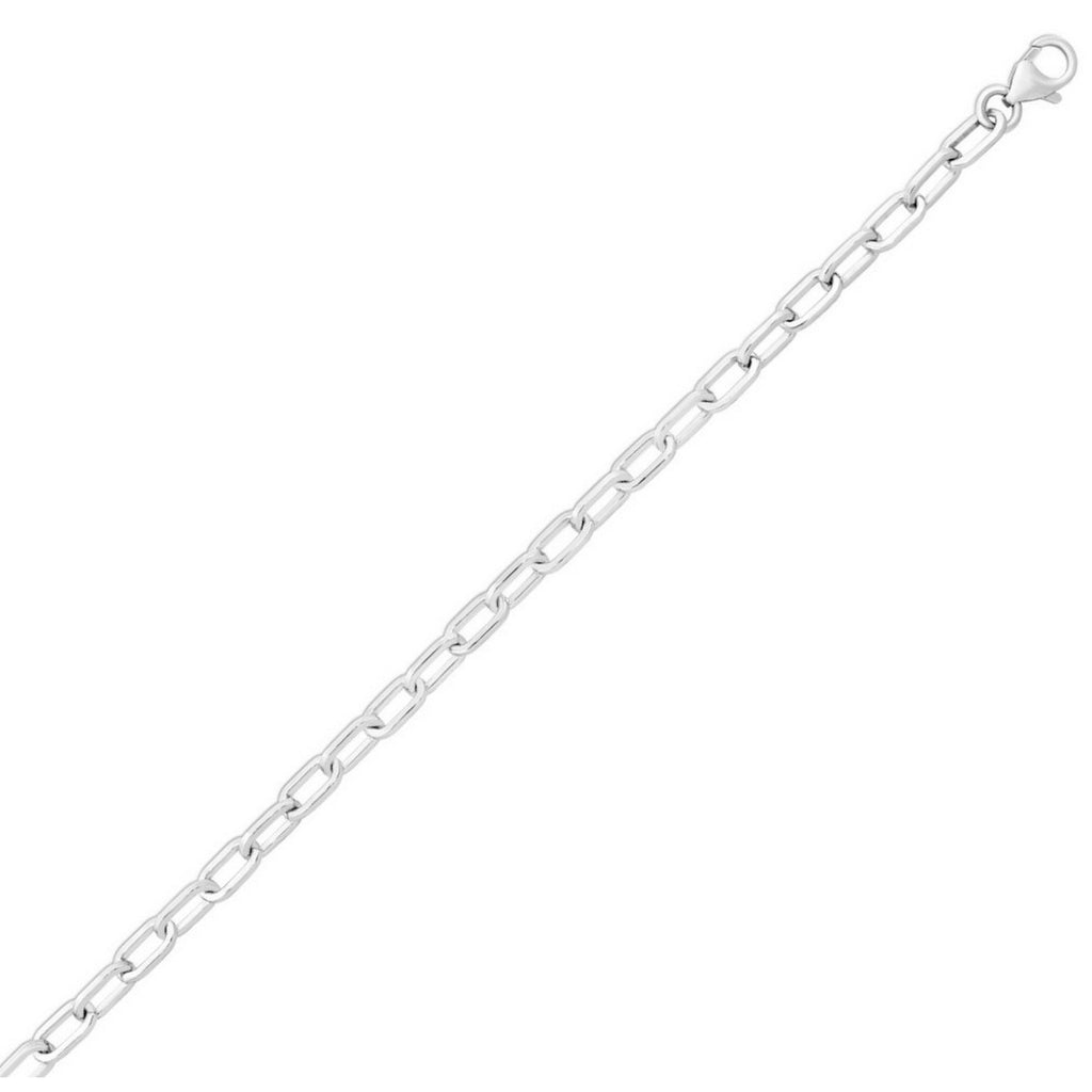Squared Paperclip Chain Necklace in Sterling Silver (10.20 mm)