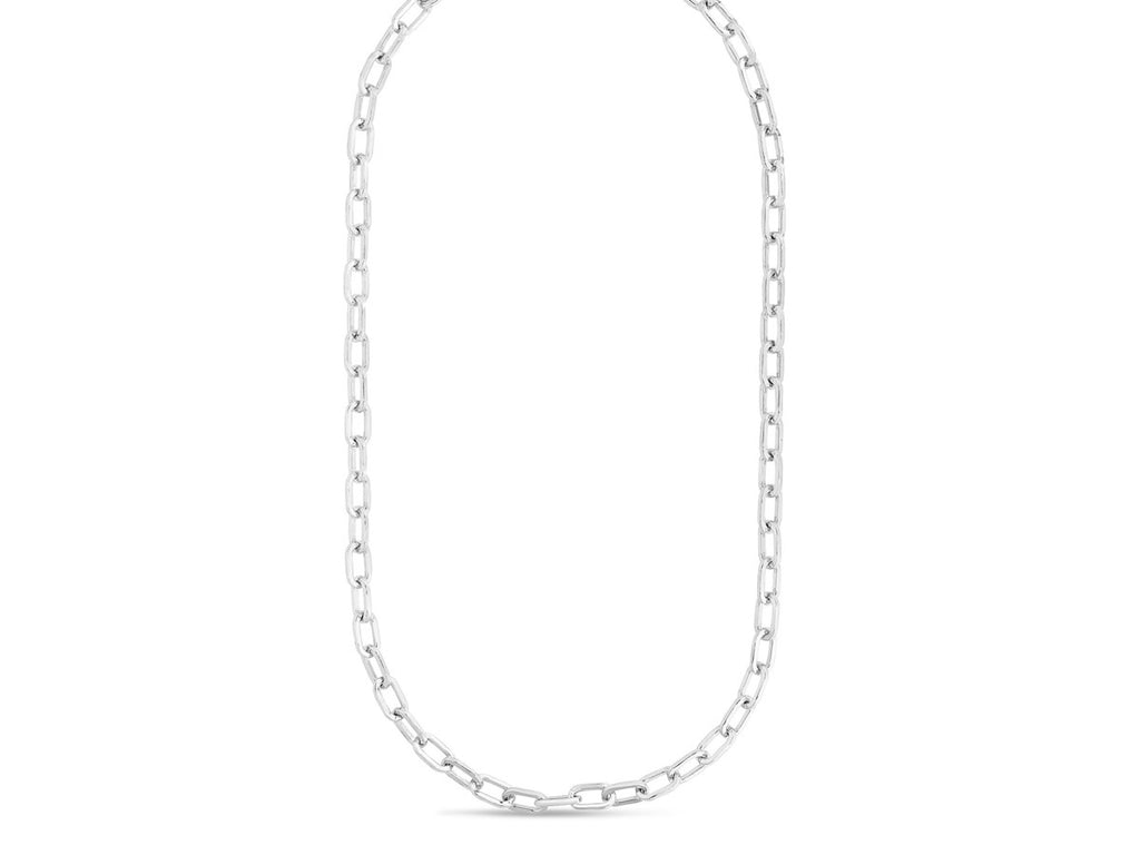 Squared Paperclip Chain Necklace in Sterling Silver (10.20 mm)