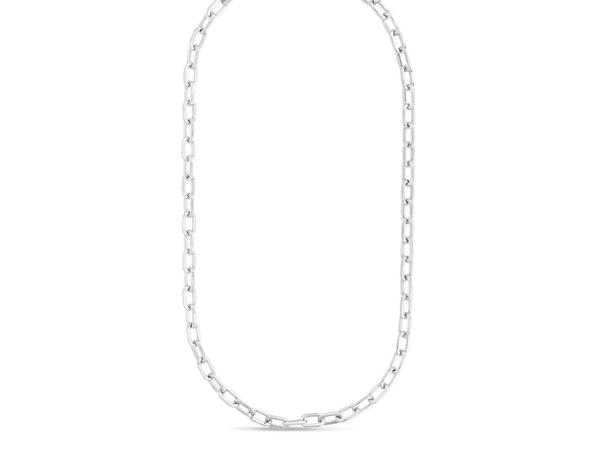 Squared Paperclip Chain Necklace in Sterling Silver (10.20 mm)