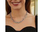 Squared Paperclip Chain Necklace in Sterling Silver (10.20 mm)