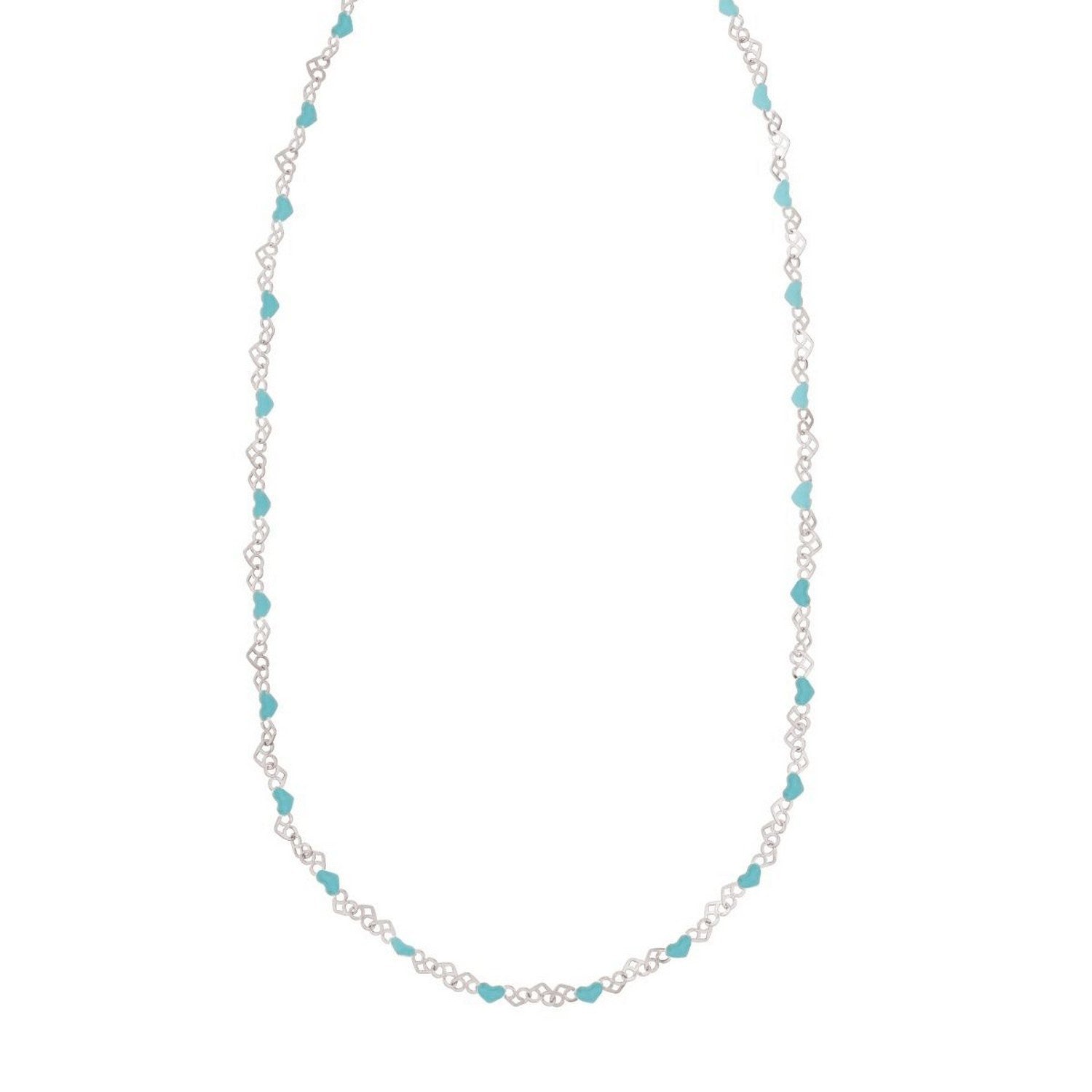 Blue Enamel Heart Sterling Silver Necklace