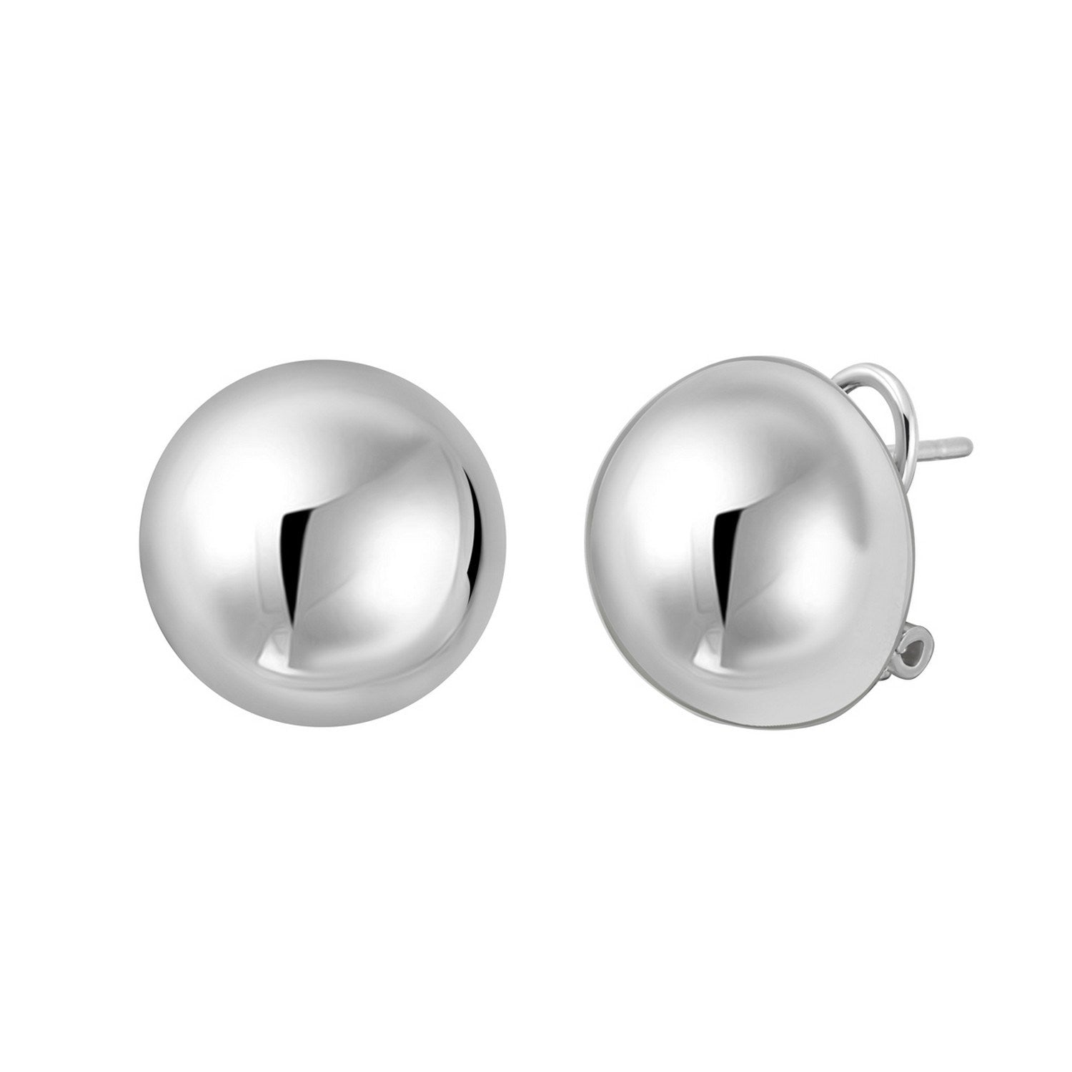 Puffed Button Omega Earrings