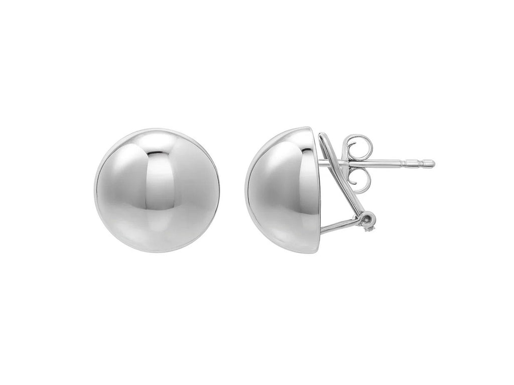 Puffed Button Omega Earrings