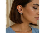 Puffed Button Omega Earrings